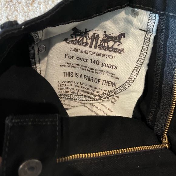 Levi Levi’s 505 regular fit black denim jeans Men’s 32x32 Pants - Picture 4 of 5